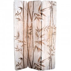 Παραβάν Δερμάτινο Με Bamboo 41039